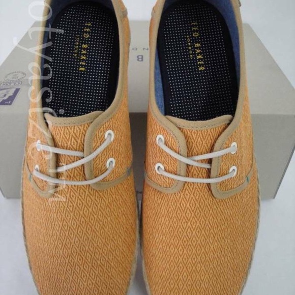 TED BAKER DRILL 2 GOLD TEXTILE CASUAL SHOE SZ 8 - Picture 6 of 8